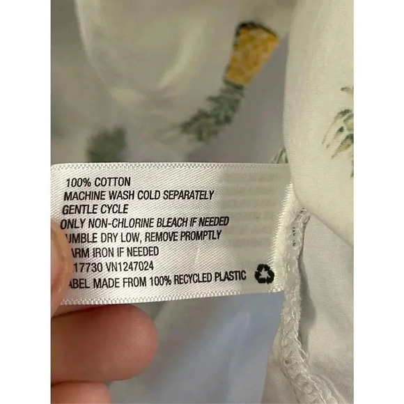 Goodfellow Men’s White Short Sleeve Button Front Pineapple Print Shirt Sz XXL - Picture 5 of 7